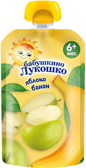 Пюре "Бабушкино Лукошко" 90гр (яблоко/банан)